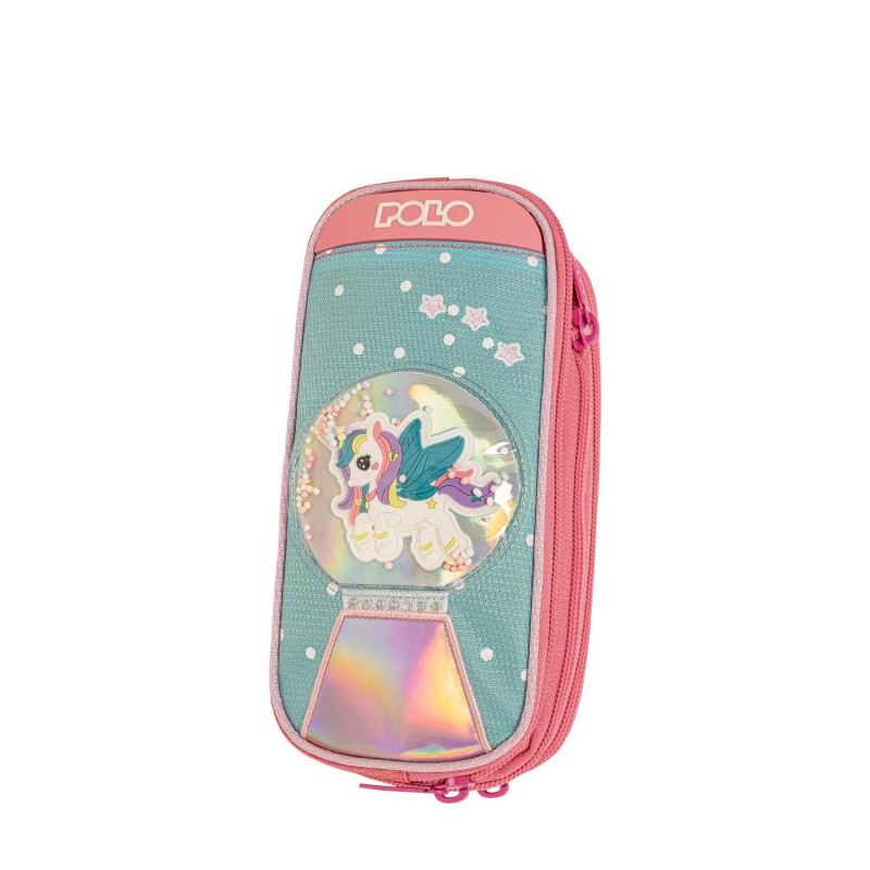 Κασετίνα Διπλή Επεκτεινόμενη Reel Snowball Unicorn 21x10x10Cm Polo
