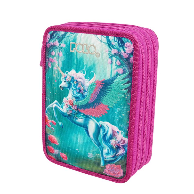 Κασετίνα Τριπλή Mover Unicorn 19x7x15Cm Polo