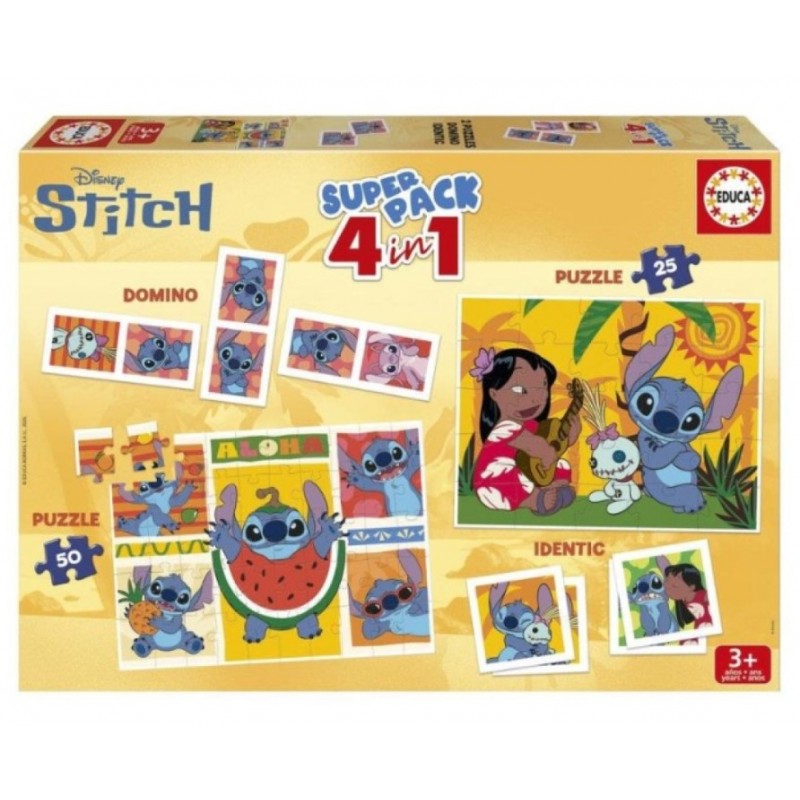Puzzle Superpack 4 Σε 1 Stitch Remoundo 