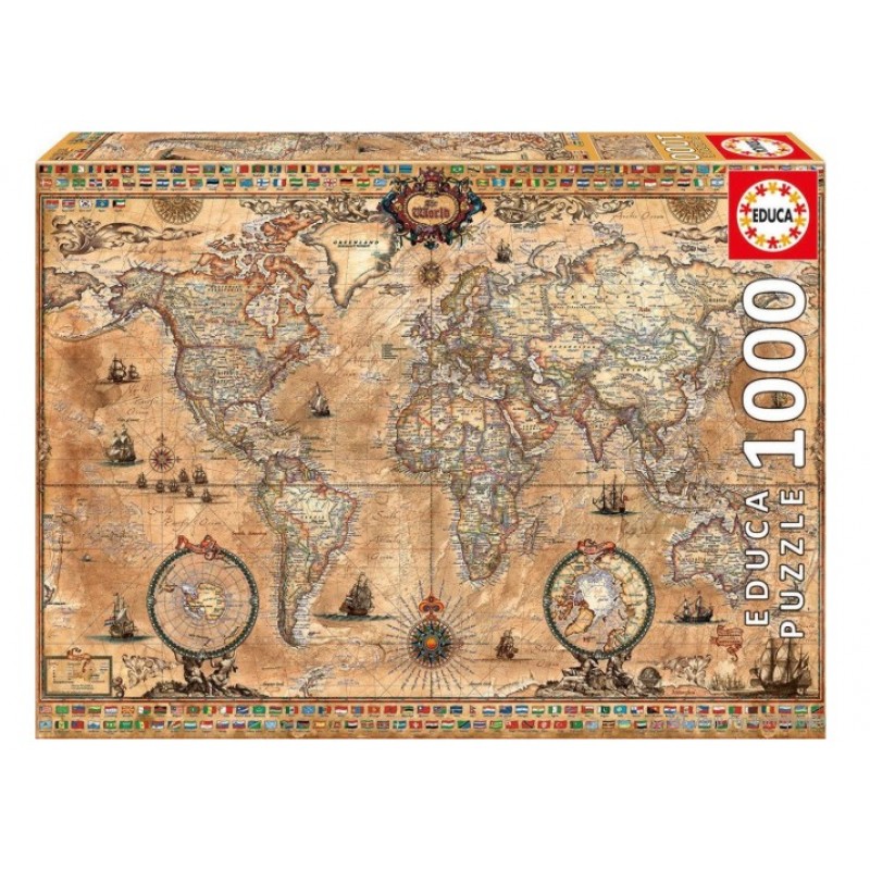 Παζλ 1000 Antique World Map Educa 