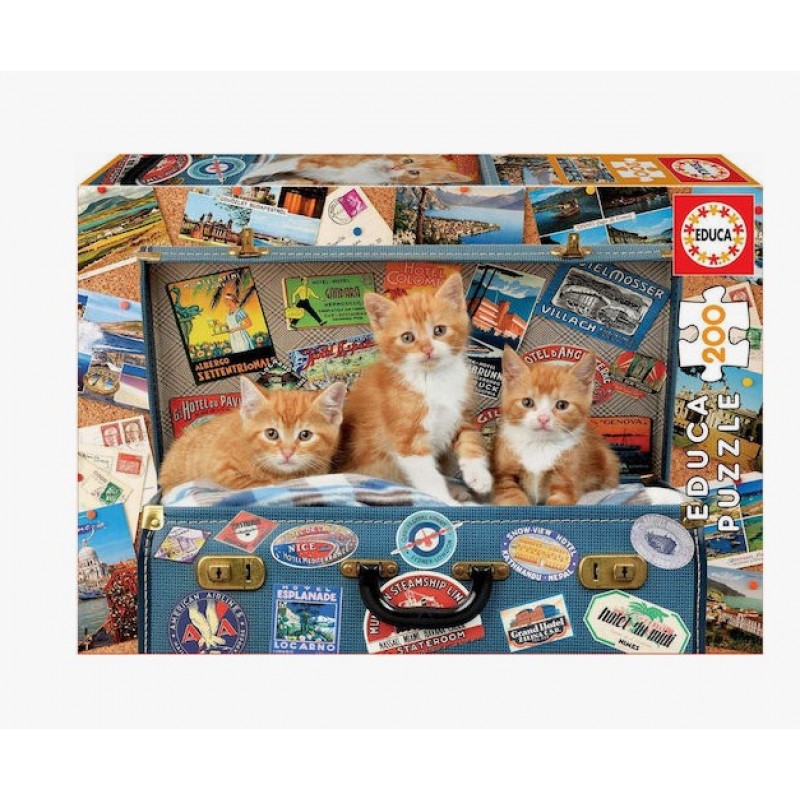 Παιδικό Puzzle Travelling Kittens 200Τμχ Educa