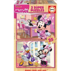 Παιδικό Puzzle Ξύλινο Minnie Happy Helpers 2x25Τμχ Educa 