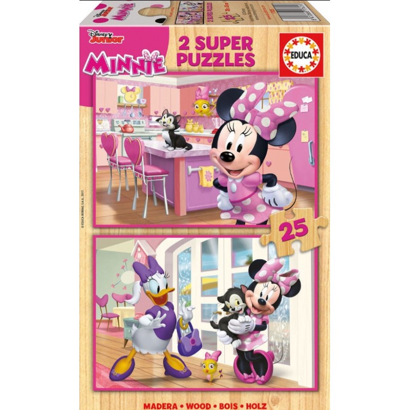 Παιδικό Puzzle Ξύλινο Minnie Happy Helpers 2x25Τμχ Educa 