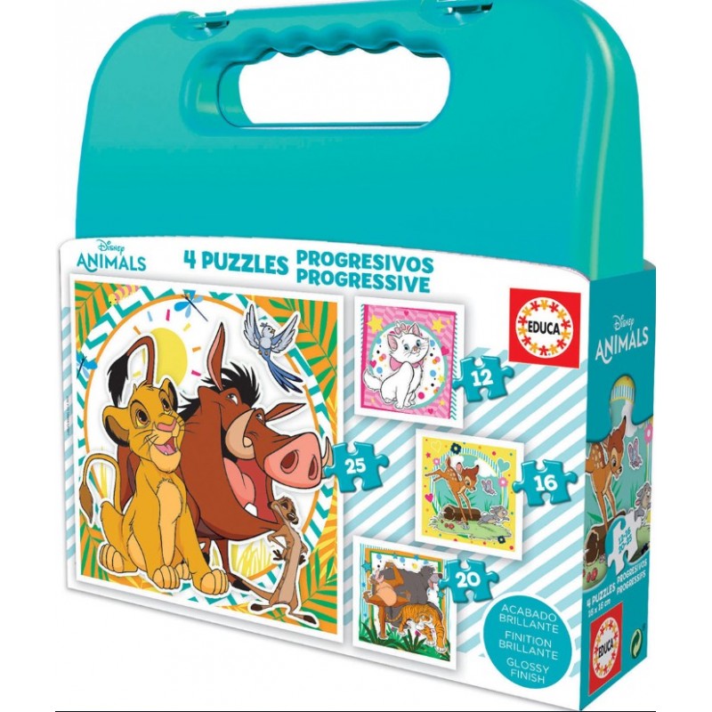 Βαλίτσα Με Παζλ 12-16-20-25Τεμ Disney Classic Animals Educa 