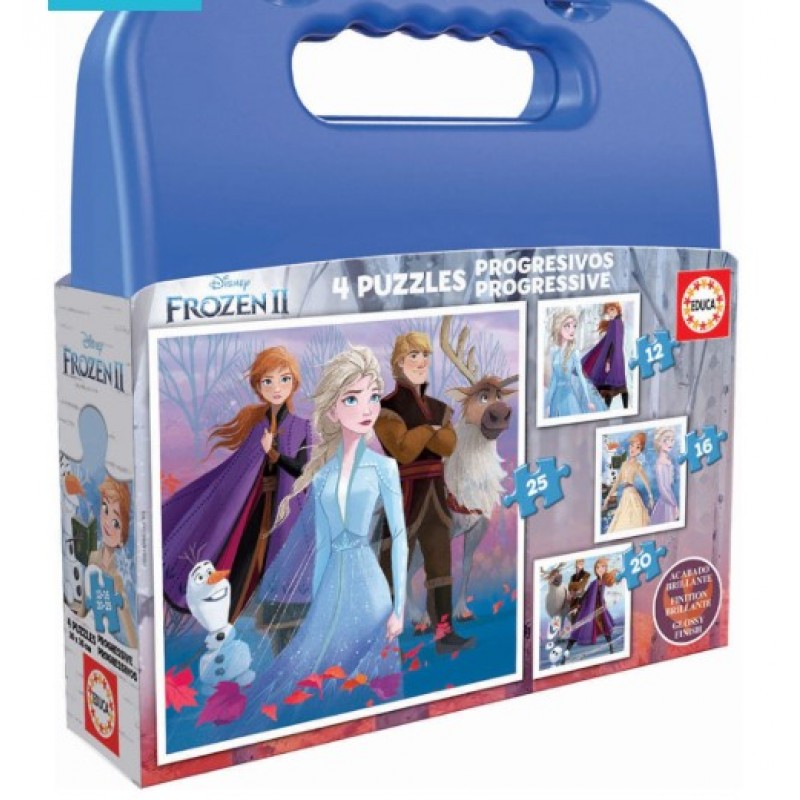 Παιδικό Puzzle Frozen Σε Βαλιτσάκι 4 Σε 1 12-16-20-25 τμχ Educa 