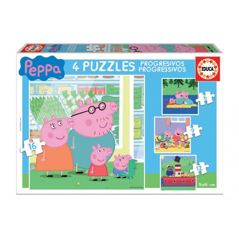 Παιδικό Puzzle Progressive Peppa 3+ Ετών 43Τμχ Educa