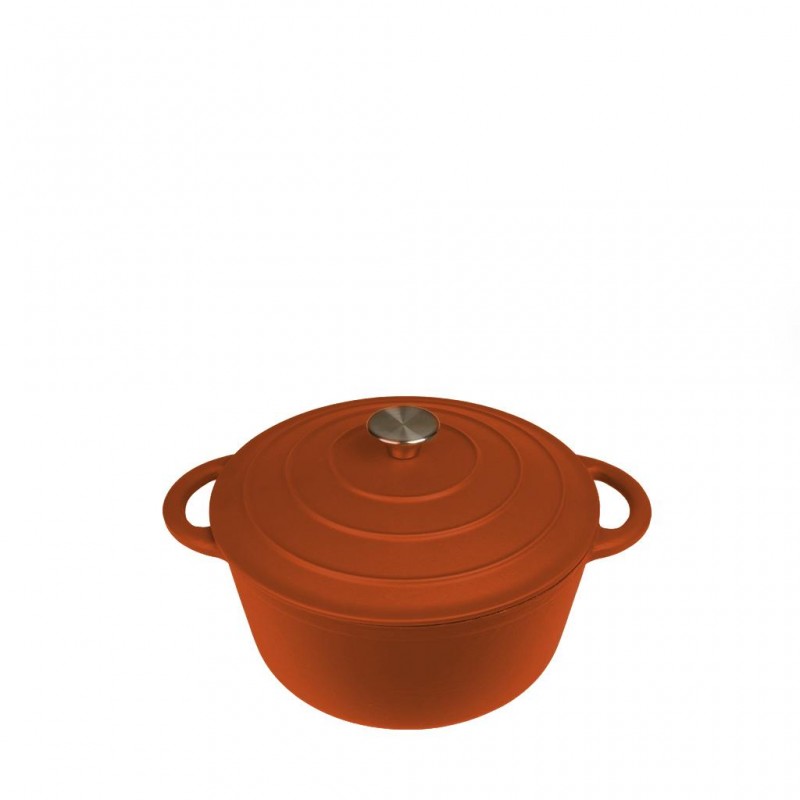 Volcano Κατσαρόλα Cast-Iron Κεραμιδί Με Enamel 6200Ml 28Εκ.