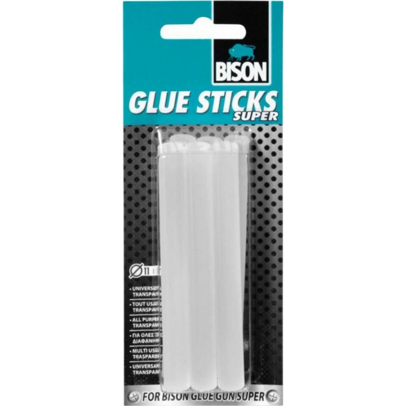 Bison Ράβδοι Σιλικόνης Glue Sticks Super Ø11mm Διάφανες 6τμχ