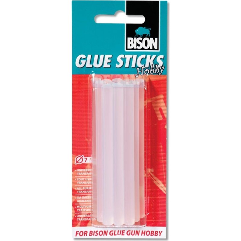 Bison Ράβδοι Σιλικόνης Glue Sticks Hobby Ø7mm Διάφανες 12τμχ