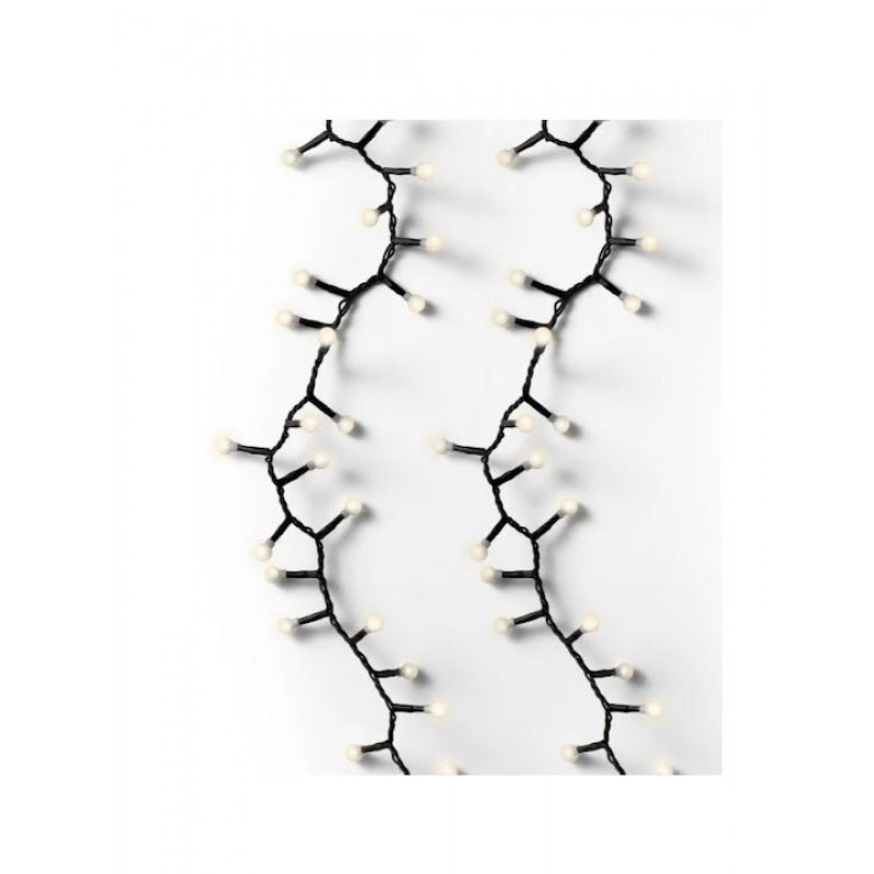 350 LED Φωτάκια Ενδιάμεσο Λευκό Cherry Ball Twinkle 10.7m Με 8 Προγράμματα IP44 Μαύρο Καλώδιο Epam 