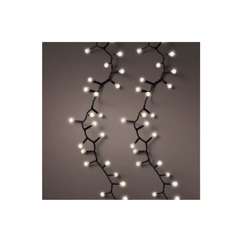 350 LED Φωτάκια Ενδιάμεσο Λευκό Cherry Ball Twinkle 10.7m Με 8 Προγράμματα IP44 Μαύρο Καλώδιο Epam 