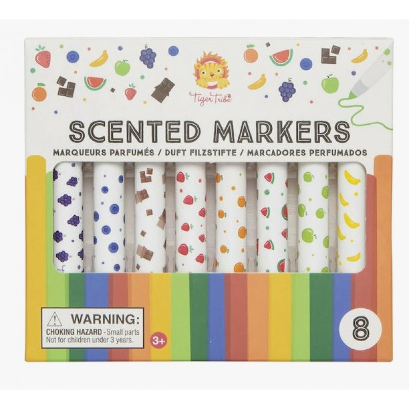 Μαρκαδόροι Ζωγραφικής Αρωματικοί Tiger Tribe Scented Markers Σετ 8 Χρώματα Yolo
