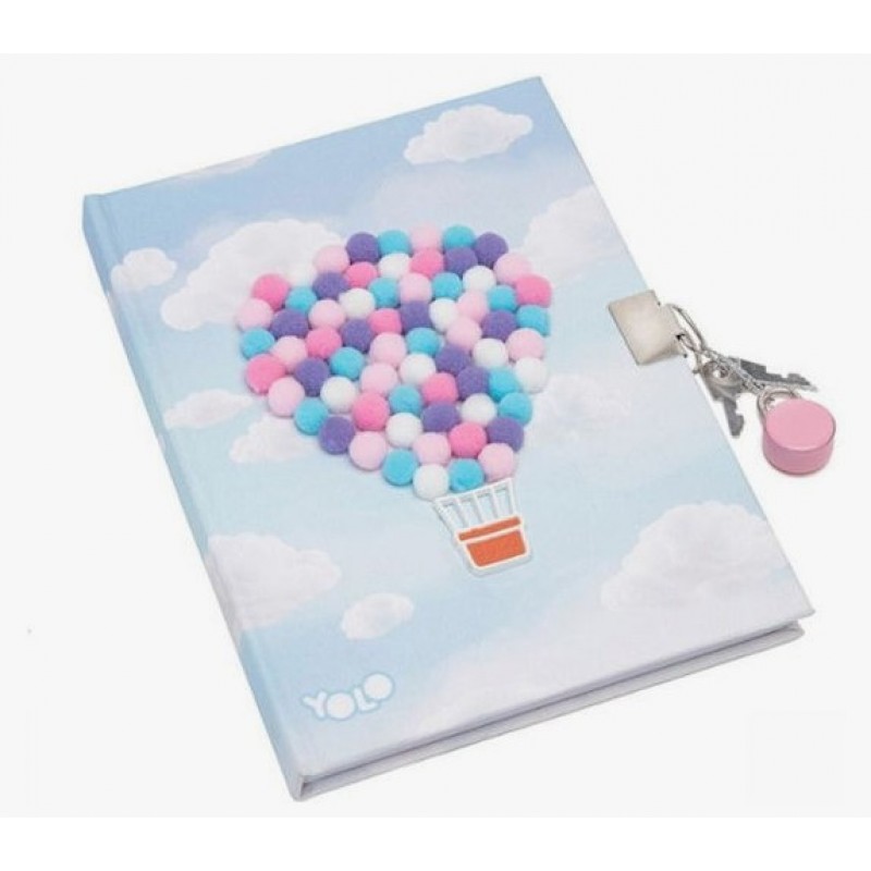 Σημειωματάριο Α5 Hot Air Ballon Με Κλειδαριά Yolo 