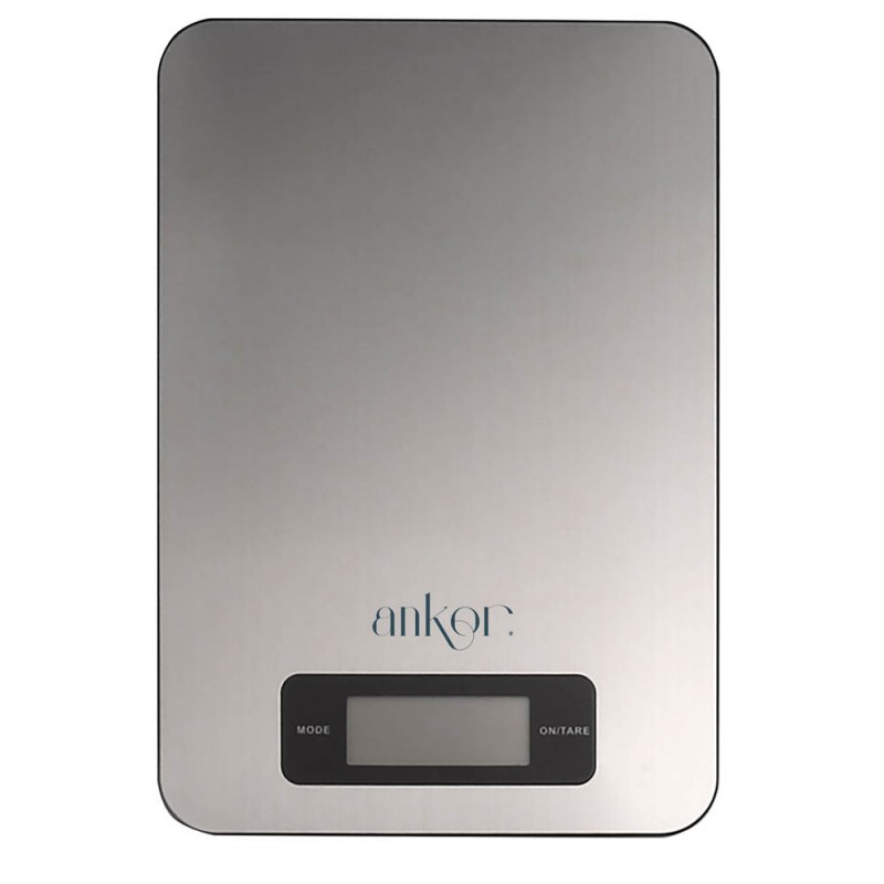 Ζυγαριά Κουζίνας Ηλεκτρονική 5Kg Inox 15x22x1.3Εκ . ankor
