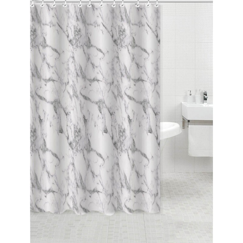Κουρτίνα Μπάνιου Πολυεστερική 180X180Εκ 90Gsm Με 12 Κρίκους Σχέδιο Μάρμαρο Ankor