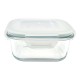 Φαγητοδοχείο Τετράγωνο Από Πυράντοχο Γυαλί Με Πλαστικό Καπάκι 0 , 45Lt Ankor