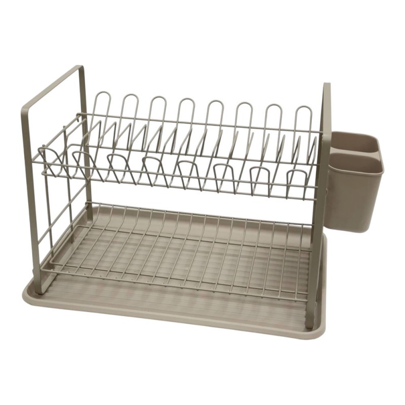 Πιατοθήκη Διώροφη Μεταλλική Σε Taupe Χρώμα 48X32X29Εκ . ankor