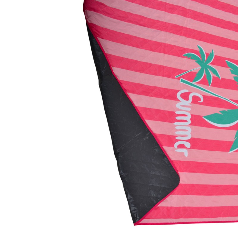 Ψάθα Παράλιας Υφασμάτινη Microfiber 70Gsm Με Αδιάβροχη Βάση Peva Κόκκινο Ροζ Ριγέ 130X70Εκ . Ankor