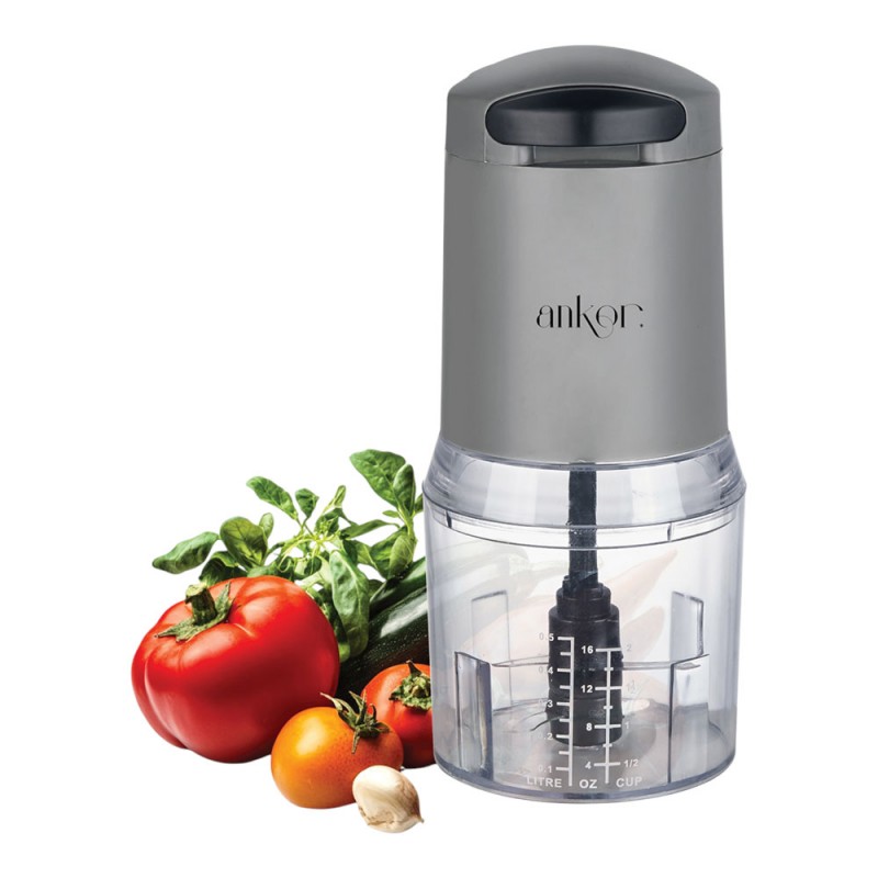 Πολυκόφτης Με Διπλή Λεπίδα 260W Δοχείο 500Ml Γκρι Χρώμα Ankor