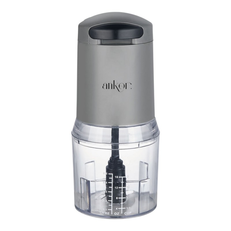 Πολυκόφτης Με Διπλή Λεπίδα 260W Δοχείο 500Ml Γκρι Χρώμα Ankor