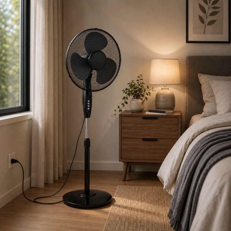 Ανεμιστήρας Ορθοστάτης Ankor 50W Διαμέτρου 40Εκ . Μαύρος