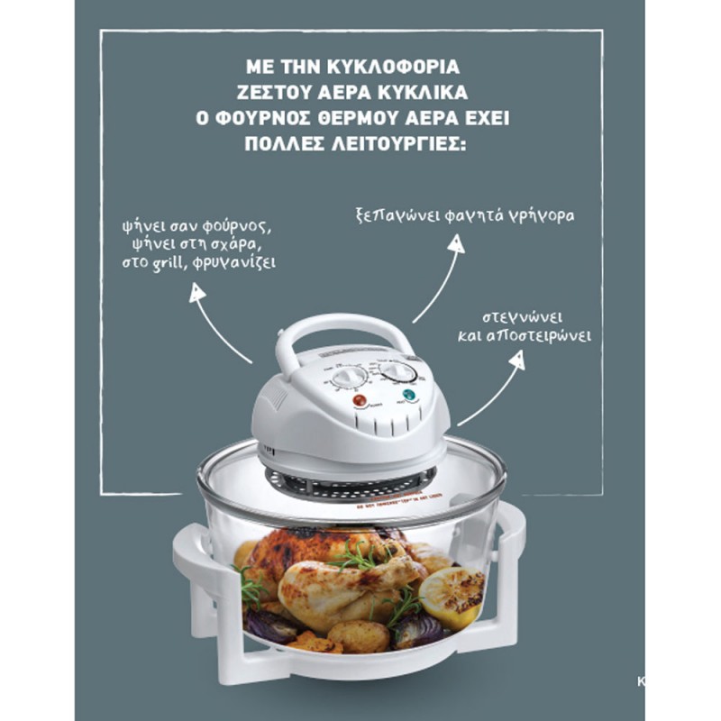 Φουρνάκι Ρομπότ Με Αντίσταση 17Lt Άσπρο Χρώμα Ankor