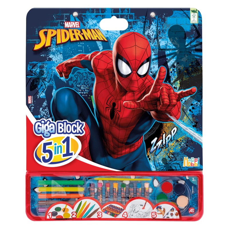 Σετ Ζωγραφικής Marvel Spiderman 5 Σε 1 Για 3+ Χρονών Giga Block As Company