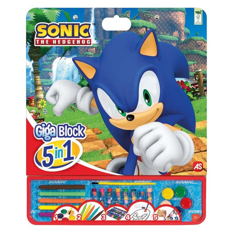 Giga Block Σετ Ζωγραφικής Sonic The Hedgehog 5 Σε 1 Για 3+ Χρονών As Company