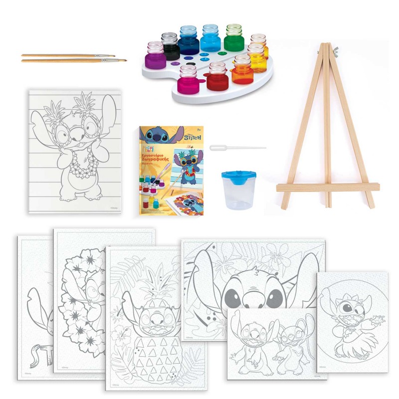 HappiHobbi Εργαστήριο Ζωγραφικής Disney Stitch Χρώματα Ακουαρέλας Για 7+ Χρονών As Company