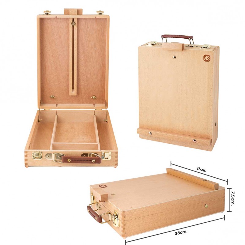 HappiHobbi Εργαστήριο Ζωγραφικής 5 Σε 1 Mε Ξύλινο Βαλιτσάκι-Καβαλέτο Για 9+ Χρονών As Company