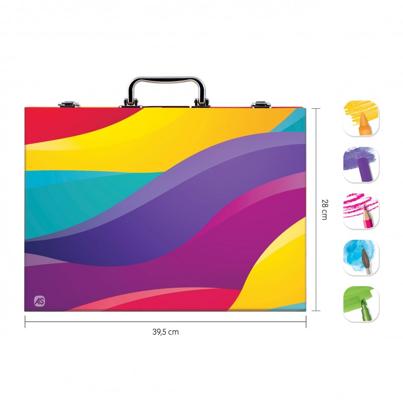 Κασετίνα Ζωγραφικής HappiHobbi Deluxe Rainbow Με 100 Αξεσουάρ Για 3+ Χρονών As Company