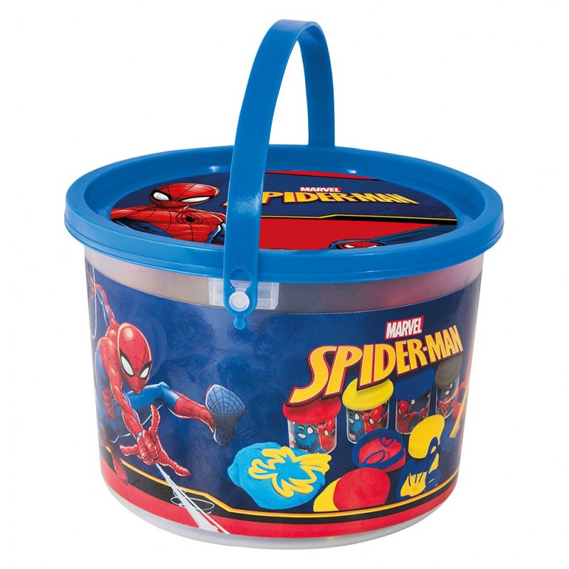 AS Πλαστελίνη Marvel Spiderman Κουβαδάκι Με 4 Βαζάκια Και 8 Εργαλεία 200g 