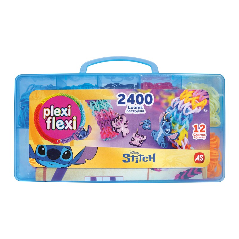 Plexi Flexi Disney Stitch Θήκη Με 2400 Λαστιχάκια & 12 Αξεσουάρ Για 5+ As Company