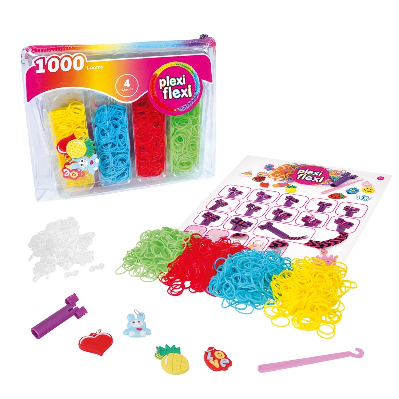 Plexi Flexi Τσαντάκι Με 1000 Λαστιχάκια & 4 Αξεσουάρ Για 5+ As Company