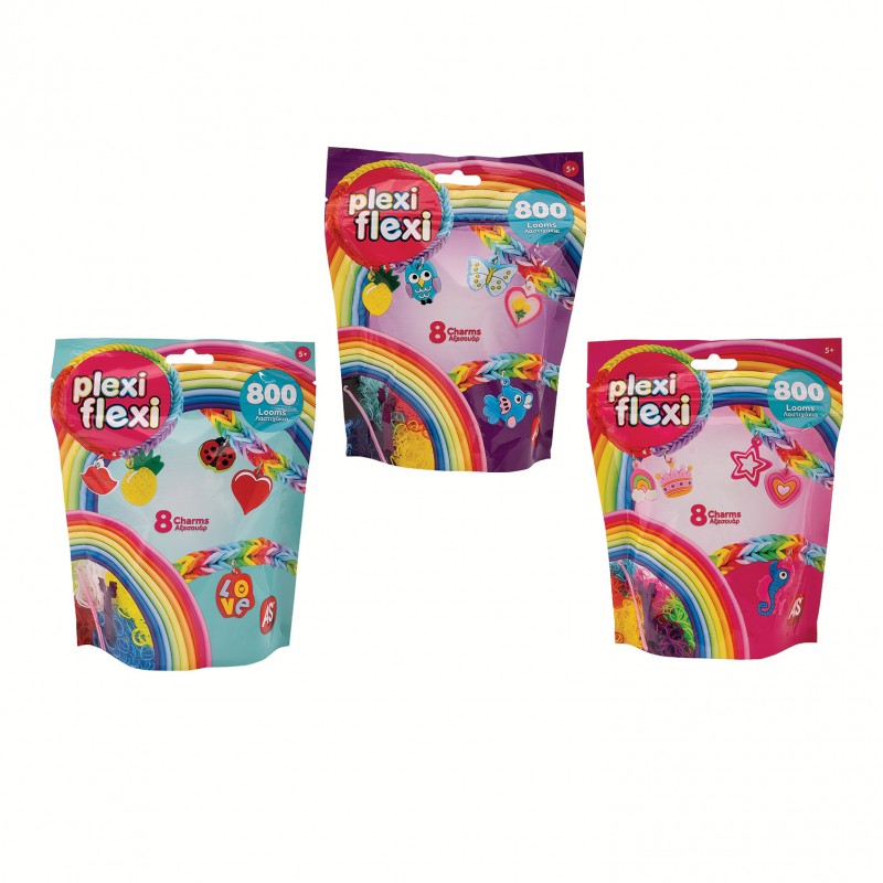 AS Plexi Flexi Σακουλάκι Με 800 Λαστιχάκια 8 Αξεσουάρ Για Ηλικίες 5+ Χρονών As Company