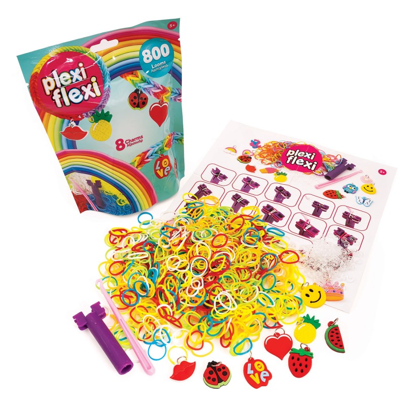 AS Plexi Flexi Σακουλάκι Με 800 Λαστιχάκια 8 Αξεσουάρ Για Ηλικίες 5+ Χρονών As Company
