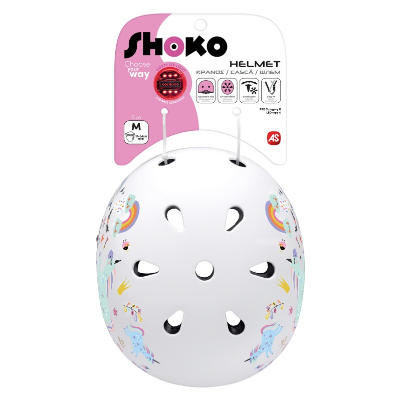 Shoko Παιδικό Κράνος Με Φως Unicorn Sparkle AS Company