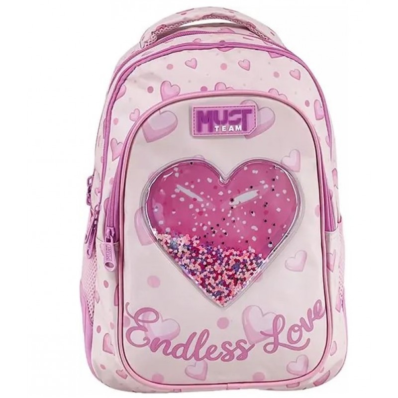 Σχολική Τσάντα Πλάτης Δημοτικού Compact Endless Love Ροζ Must Team 