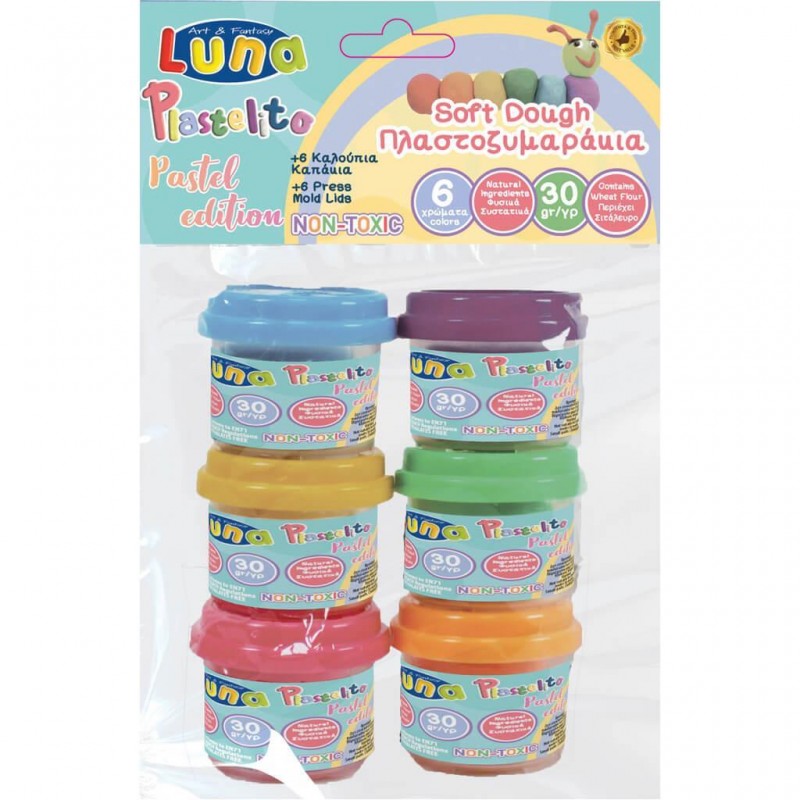 Πλαστοζυμαράκι Pastel 30Gr Χ 6 Χρώματα Luna