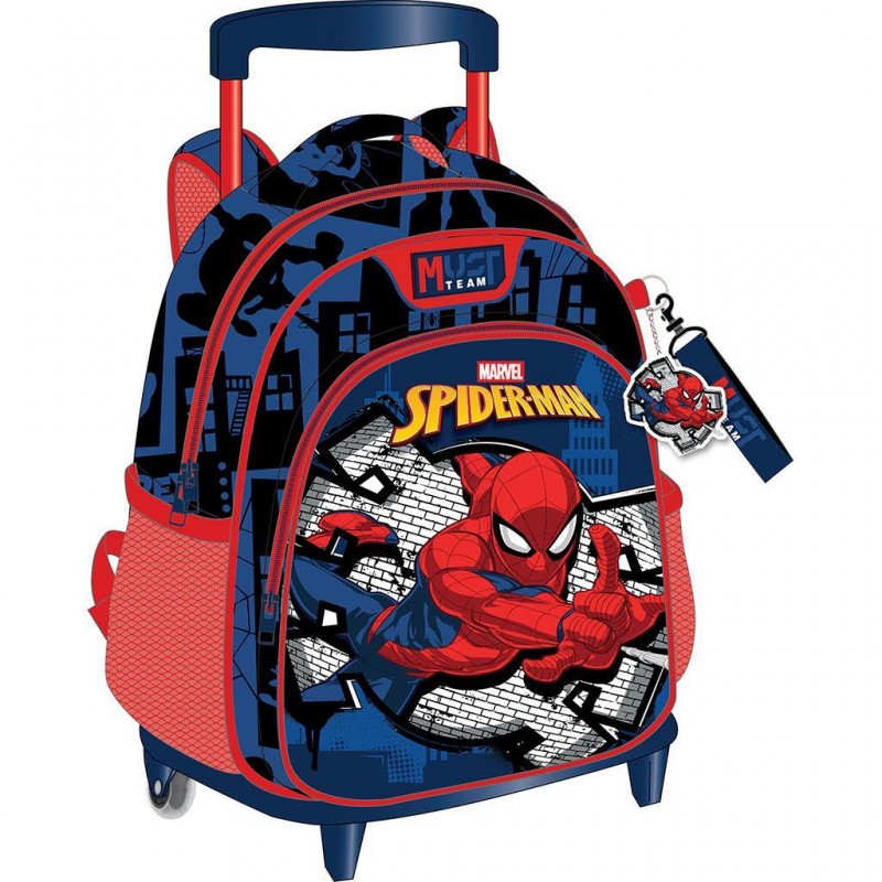 Σχολική Τσάντα Τρόλεϊ Νηπιαγωγείου Spiderman Blue 27x10x31Εκ Must Team 