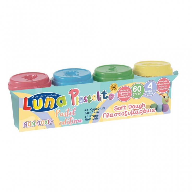 Πλαστοζυμαράκι Pastel 60Gr Χ 4 Χρώματα Luna