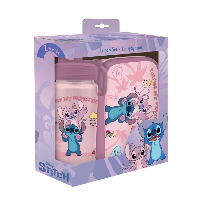 Σετ Φαγητοδοχείο 800ml & Παγούρι Αλουμινίου 500ml Stitch & Angel Diakakis