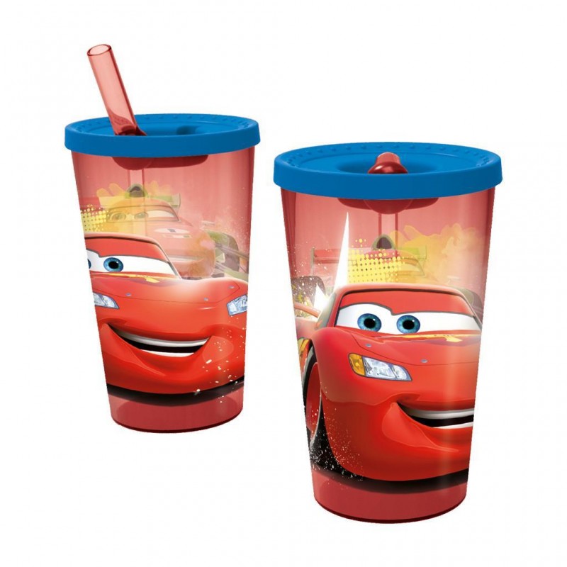 Ποτήρι Με Καλαμάκι 450Ml Cars 