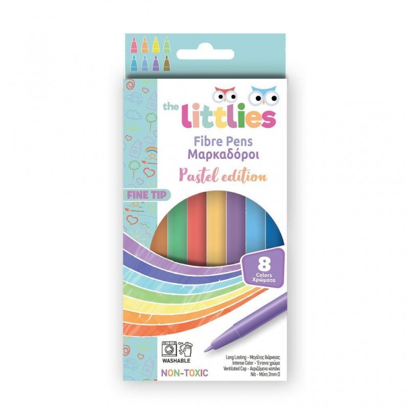 Μαρκαδόροι Λεπτοί Παστέλ  8Τεμ The Littlies