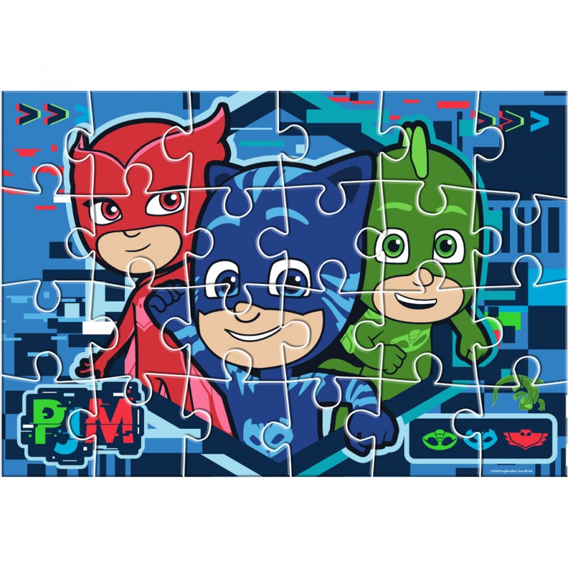Παζλ Χρωματισμού PJ Masks 2 Όψεων 24 Κομμάτια Με Σελίδες Χρωματισμού