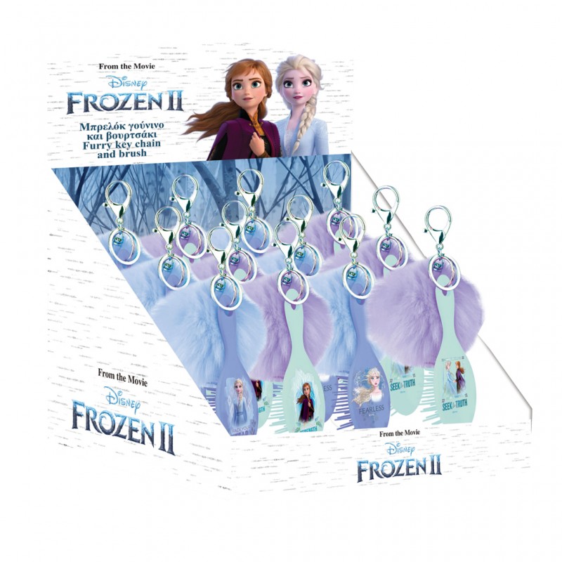 Βούρτσα Μαλλιών Disney Frozen 2 Με Μπρελόκ Πομ Πομ σε 4 Σχέδια