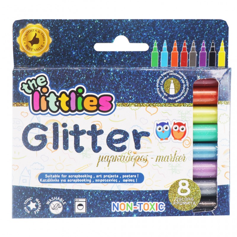 Μαρκαδόροι Ζωγραφικής The Littlies Glitter 8 Χρώματα