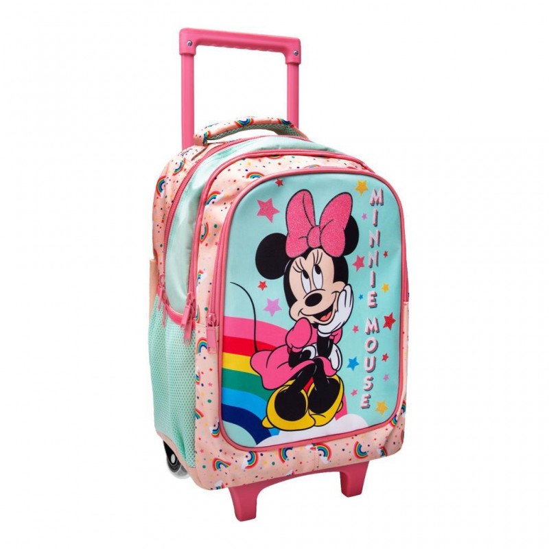 Τσάντα Τρόλλευ Δημοτικού 34x20x45Εκ 3Θήκες Minnie Mouse