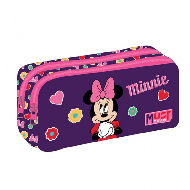 Κασετίνα Βαρελάκι Minnie Mouse Cutie 2 Θήκες Μωβ Must 
