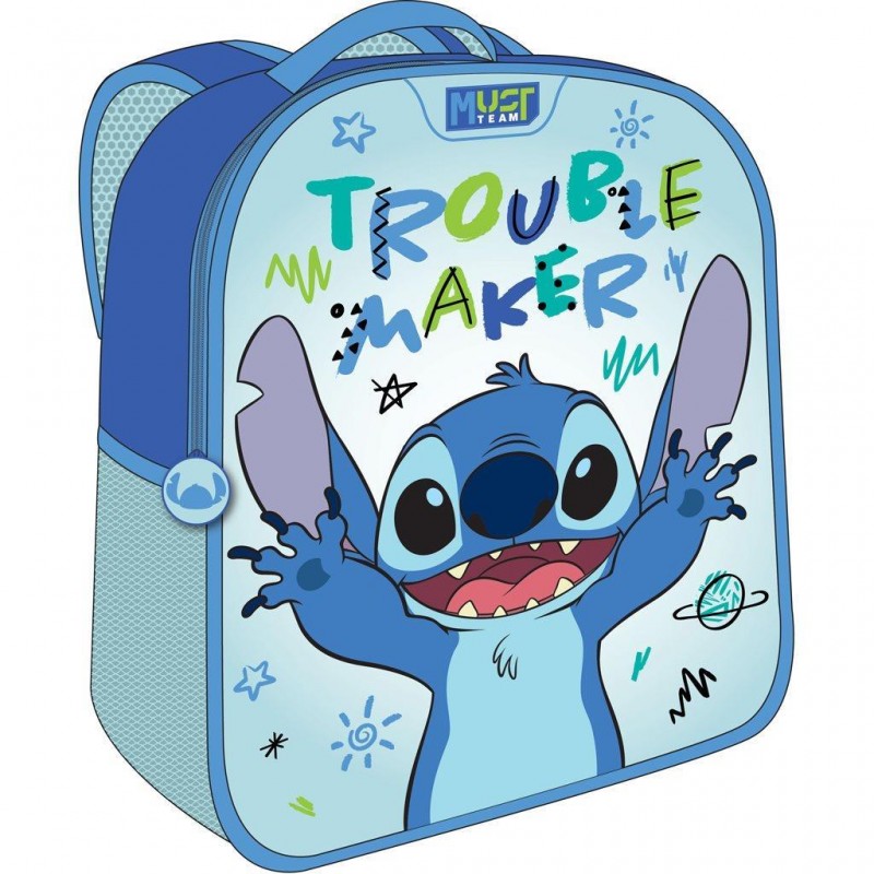 Σχολική Τσάντα Πλάτης Νηπιαγωγείου 3D Eva Lilo & Stitch Trouble Maker 8lt 26x10x32Εκ Must Team 